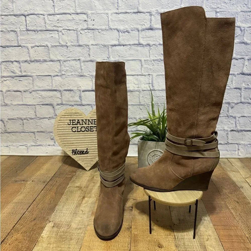 Emu Australia women's 10 wedge heeled tall leather boots